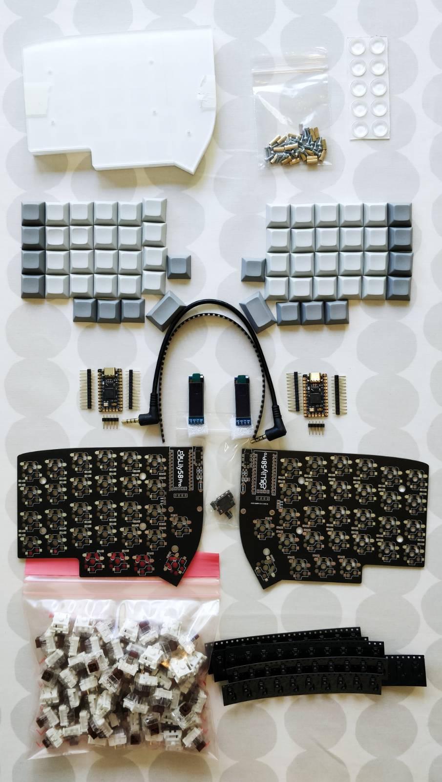 The parts of the keyboard building set