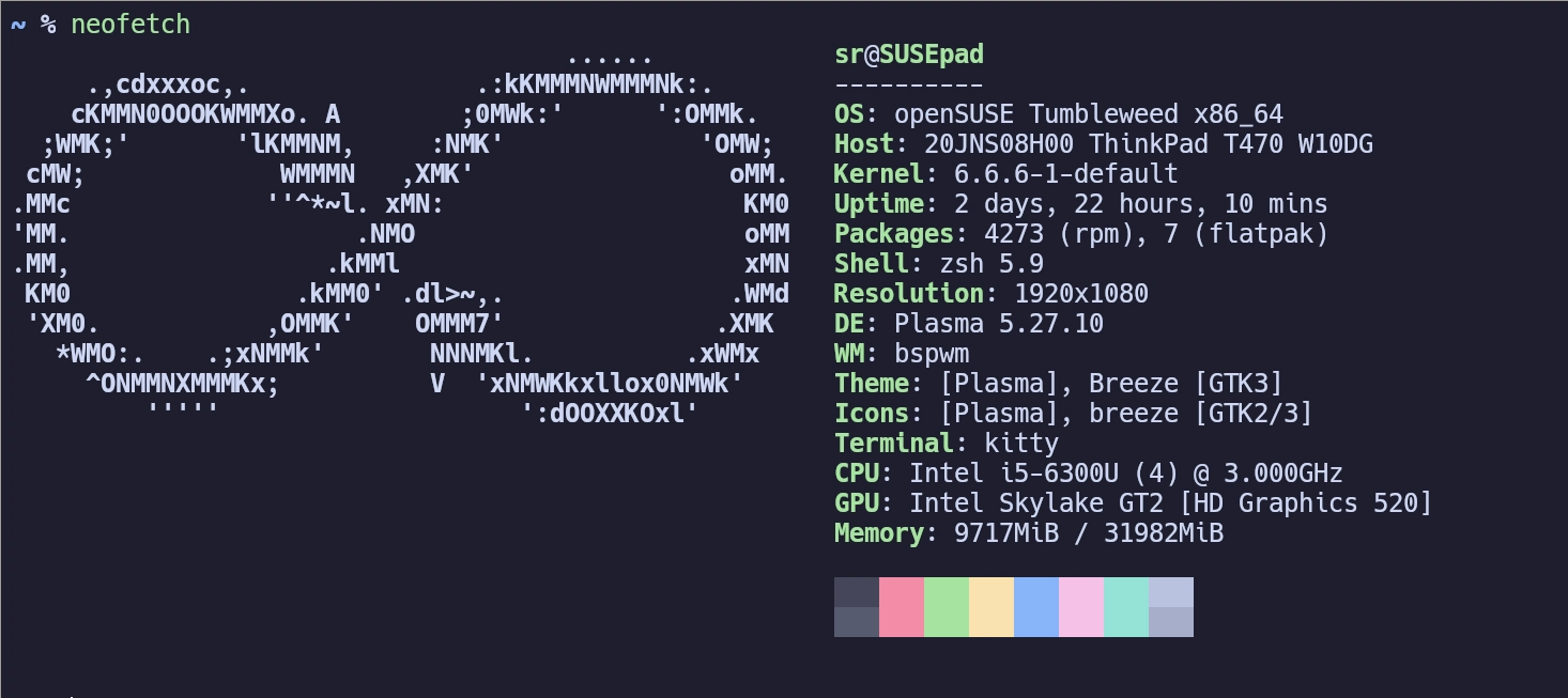 The mandatory Neofetch screenshot